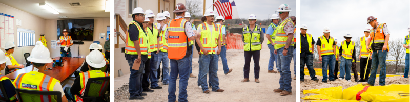 students on construction site